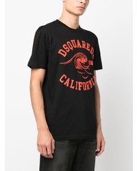 T-shirt à col rond imprimé noir DSQUARED2