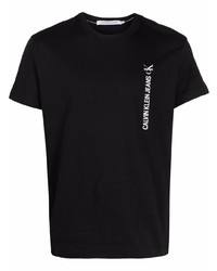 T-shirt à col rond imprimé noir Calvin Klein Jeans