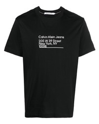 T-shirt à col rond imprimé noir Calvin Klein