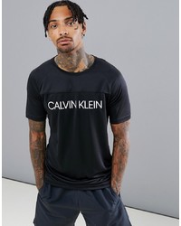 T-shirt à col rond imprimé noir Calvin Klein Performance