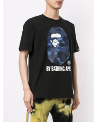 T-shirt à col rond imprimé noir A Bathing Ape