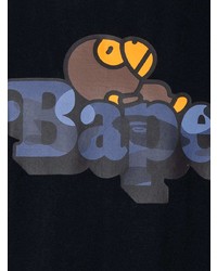 T-shirt à col rond imprimé noir A Bathing Ape