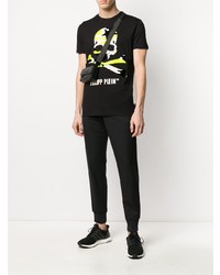 T-shirt à col rond imprimé noir Philipp Plein