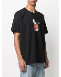 T-shirt à col rond imprimé noir Stussy