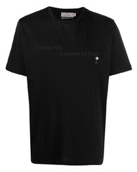 T-shirt à col rond imprimé noir Canali
