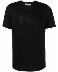 T-shirt à col rond imprimé noir Canali