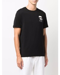 T-shirt à col rond imprimé noir Karl Lagerfeld