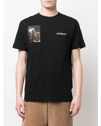 T-shirt à col rond imprimé noir Off-White