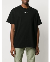 T-shirt à col rond imprimé noir Off-White