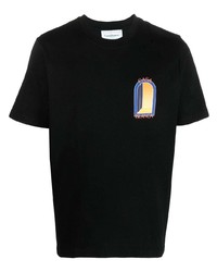 T-shirt à col rond imprimé noir Casablanca