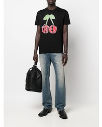 T-shirt à col rond imprimé noir DSQUARED2