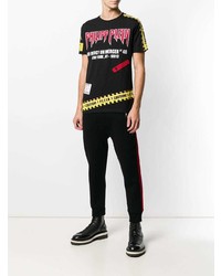 T-shirt à col rond imprimé noir Philipp Plein