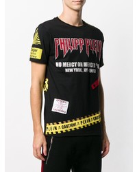 T-shirt à col rond imprimé noir Philipp Plein