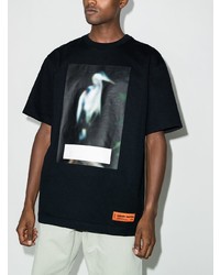 T-shirt à col rond imprimé noir Heron Preston