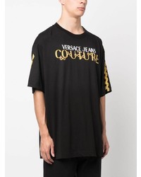 T-shirt à col rond imprimé noir VERSACE JEANS COUTURE