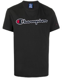 T-shirt à col rond imprimé noir Champion