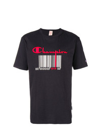 T-shirt à col rond imprimé noir Champion