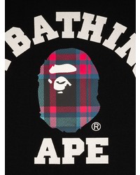 T-shirt à col rond imprimé noir A Bathing Ape