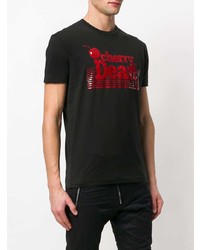 T-shirt à col rond imprimé noir DSQUARED2