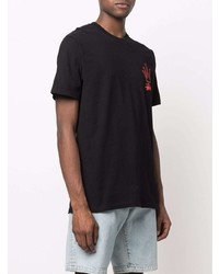 T-shirt à col rond imprimé noir Stussy