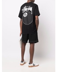 T-shirt à col rond imprimé noir Stussy