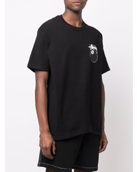 T-shirt à col rond imprimé noir Stussy