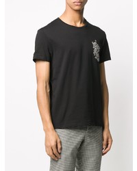 T-shirt à col rond imprimé noir Alexander McQueen