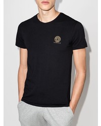 T-shirt à col rond imprimé noir Versace