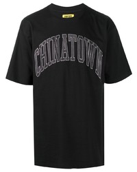 T-shirt à col rond imprimé noir Chinatown Market