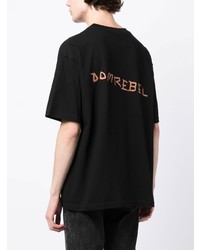 T-shirt à col rond imprimé noir DOMREBEL