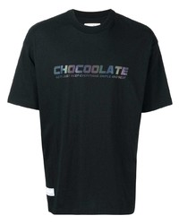 T-shirt à col rond imprimé noir Chocoolate