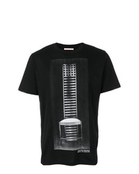 T-shirt à col rond imprimé noir Christopher Kane