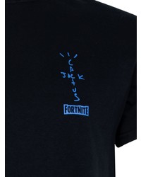 T-shirt à col rond imprimé noir Travis Scott