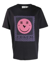 T-shirt à col rond imprimé noir Coach