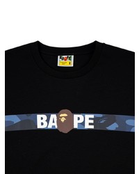 T-shirt à col rond imprimé noir A Bathing Ape