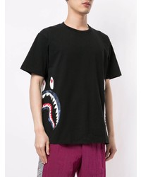 T-shirt à col rond imprimé noir A Bathing Ape