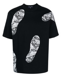T-shirt à col rond imprimé noir Comme des Garcons Homme
