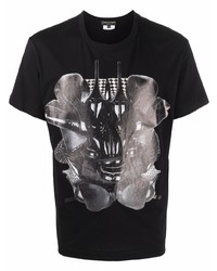 T-shirt à col rond imprimé noir Comme Des Garcons Homme Plus