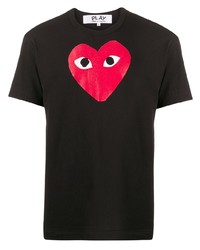 T-shirt à col rond imprimé noir Comme Des Garcons Play