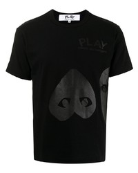 T-shirt à col rond imprimé noir Comme Des Garcons Play