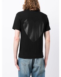 T-shirt à col rond imprimé noir Comme des Garcons