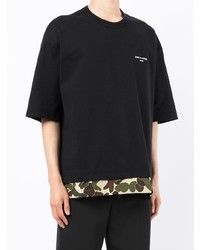 T-shirt à col rond imprimé noir Comme des Garcons Homme