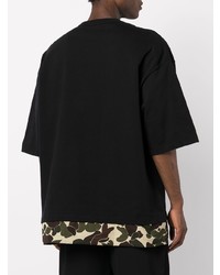 T-shirt à col rond imprimé noir Comme des Garcons Homme