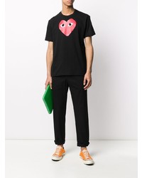 T-shirt à col rond imprimé noir Comme Des Garcons Play