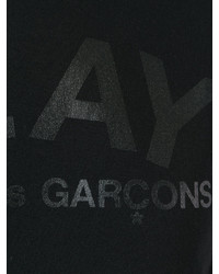 T-shirt à col rond imprimé noir Comme des Garcons