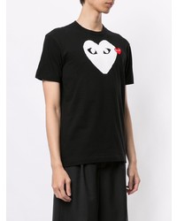 T-shirt à col rond imprimé noir Comme Des Garcons Play