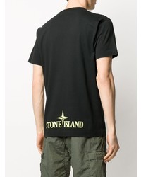 T-shirt à col rond imprimé noir Stone Island