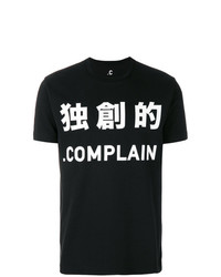 T-shirt à col rond imprimé noir .Complain
