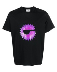 T-shirt à col rond imprimé noir Coperni