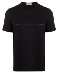 T-shirt à col rond imprimé noir Corneliani